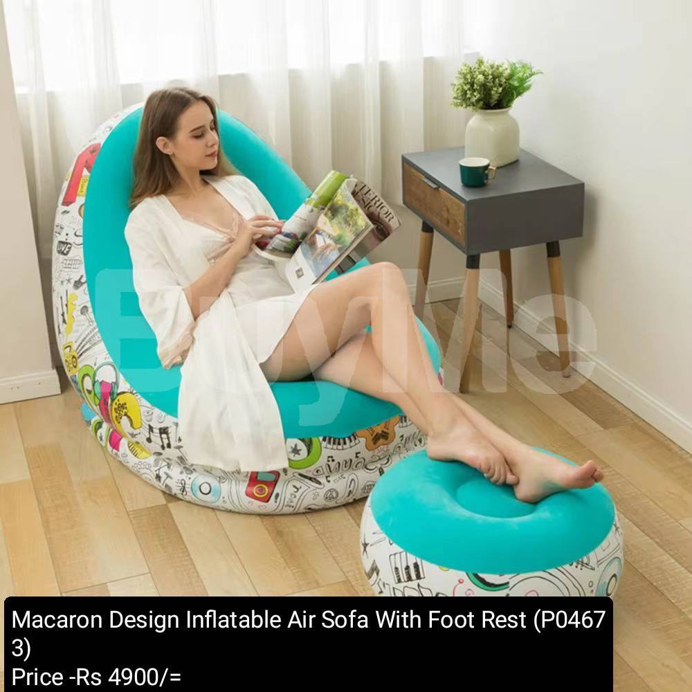 MACARON DESIGN INFLATABLE AIR SOFA WITH FOOT REST