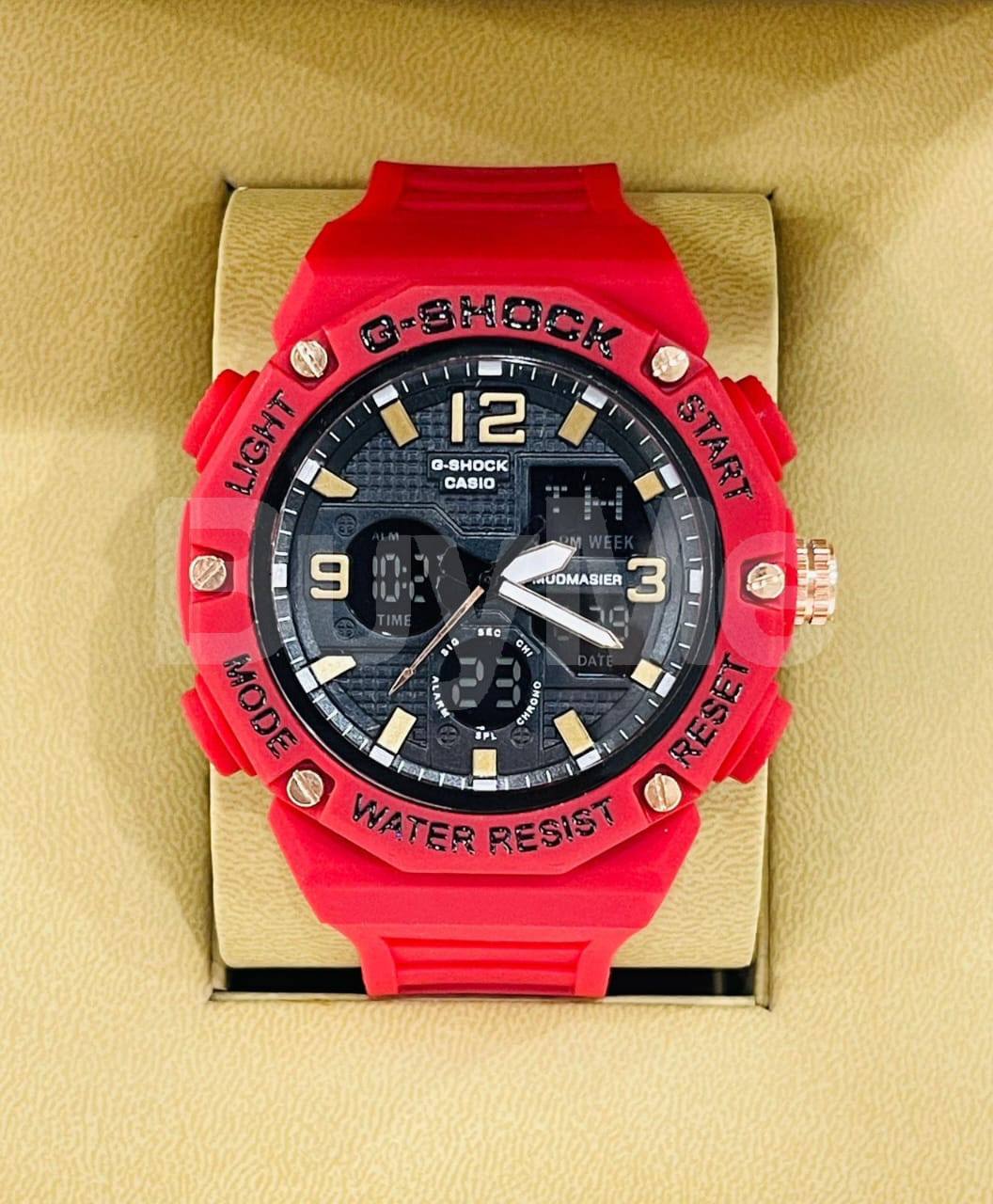 CASIO G SHOCK DUAL TIME WATER RESIST SPORTS WATCHES - RED