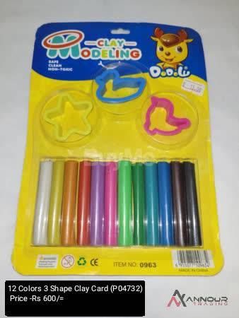 12 COLOURS 3 SHAPE CLAY CARD