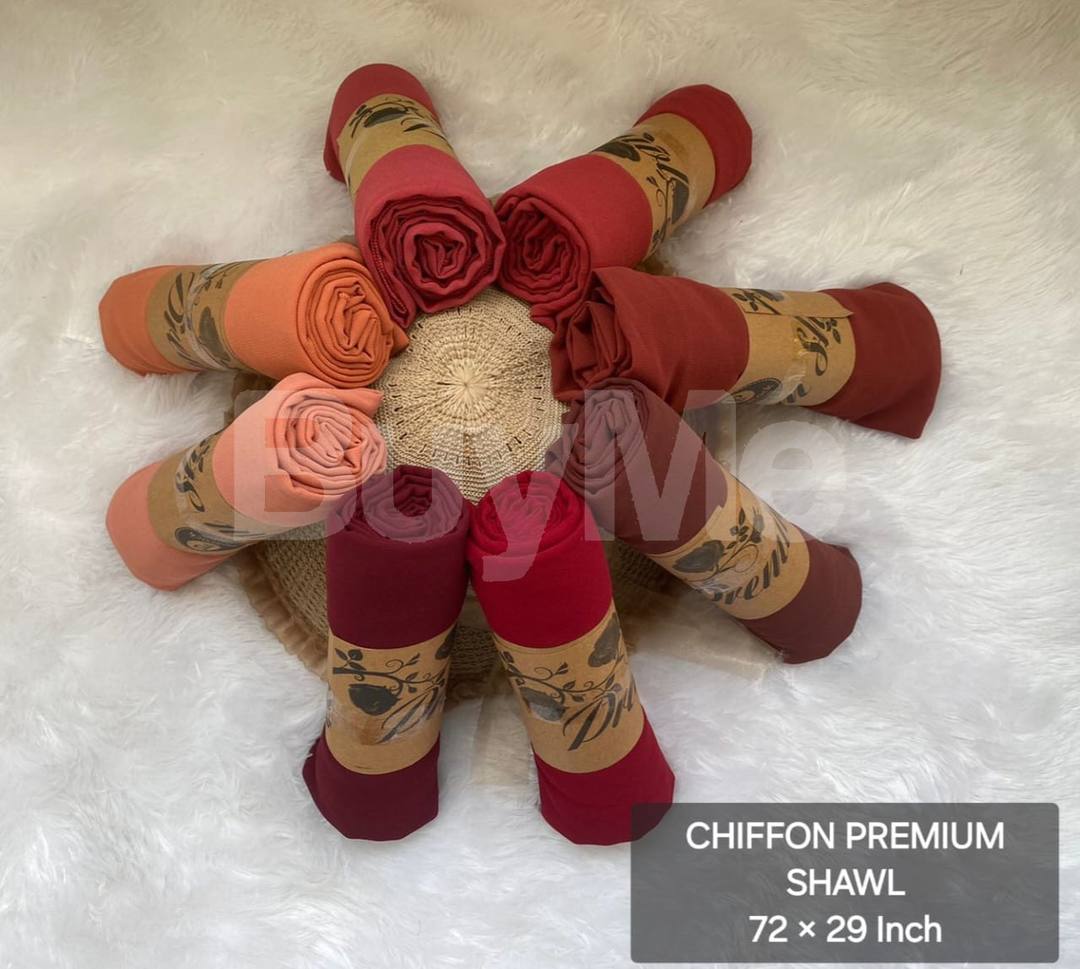 CHIFFON PREMIUM PLAIN SHAWL - COLOR SET 2