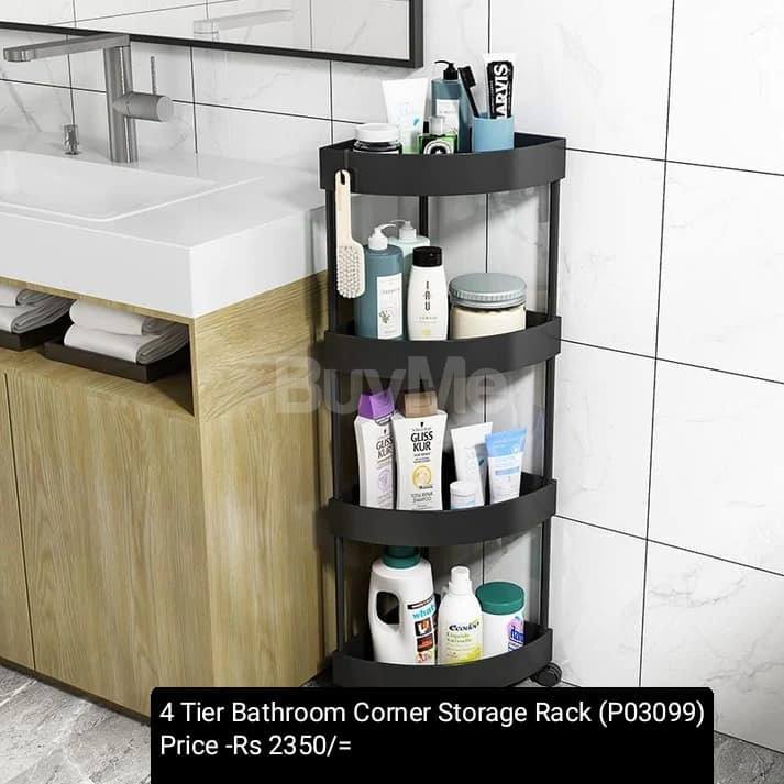 4 TIER BATHROOM CORNER STORAGE RACK