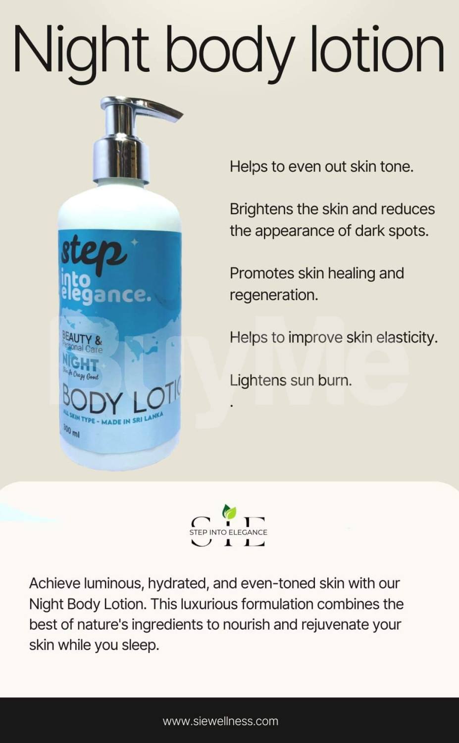 S.I.E WELLNESS NIGHT BODY LOTION