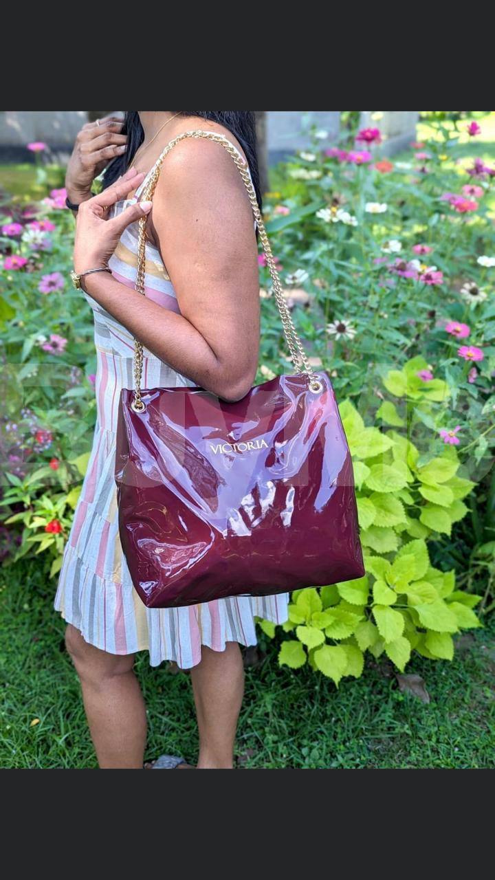 VICTORIA SHINE BAG - MAROON COLOUR
