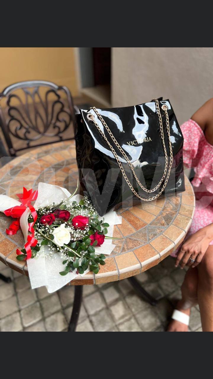 VICTORIA SHINE BAG - BLACK COLOUR