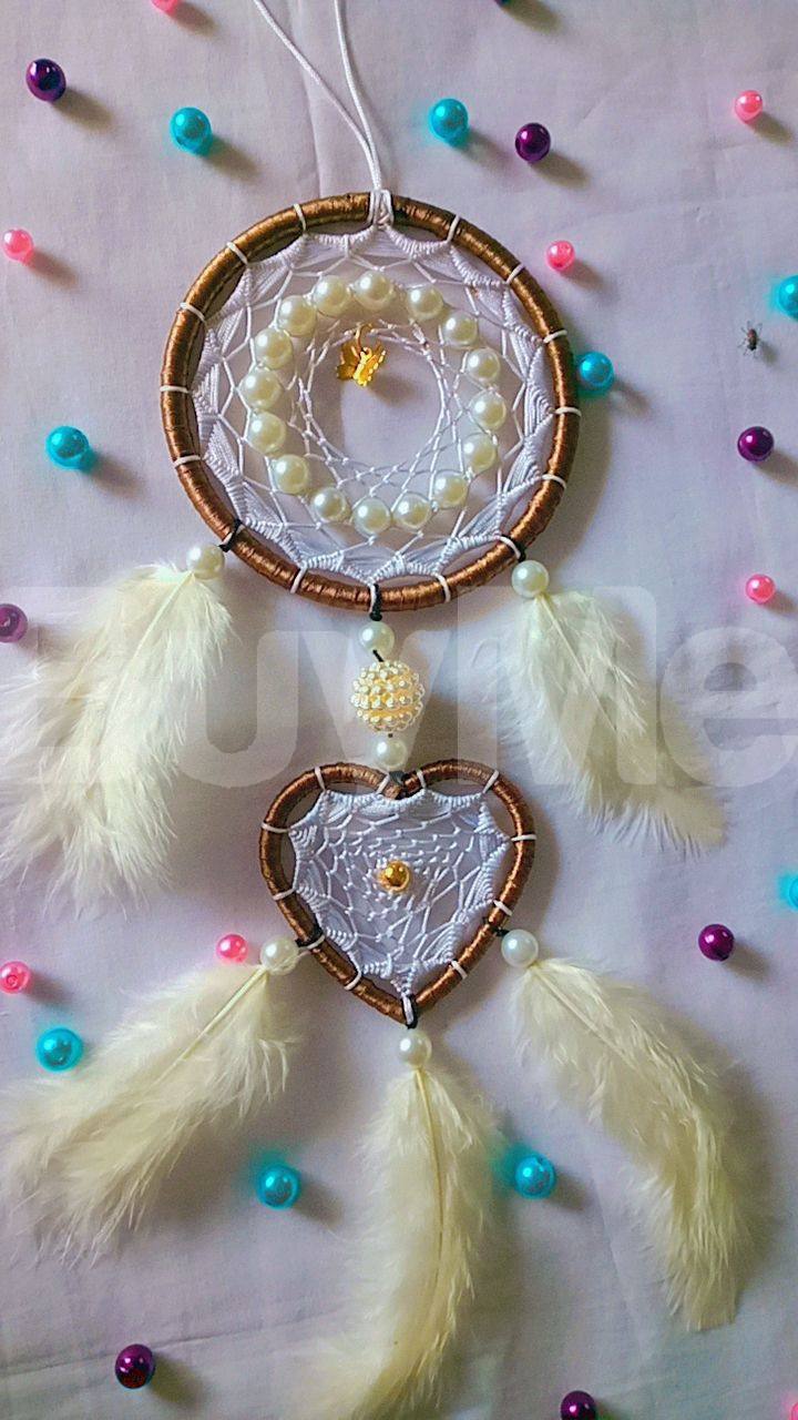 DREAM CATCHERS - WHITE COLOR WITH PEARLS