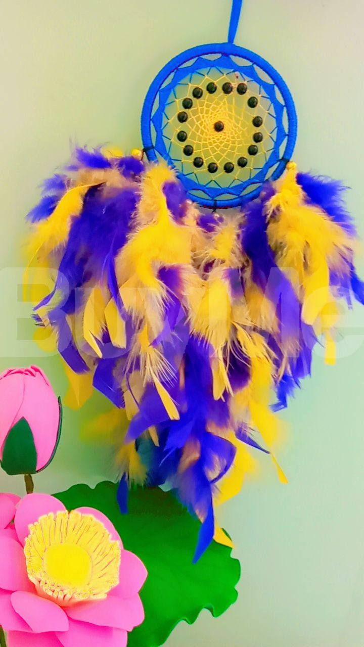 LARGE DREAM CATCHER - YELLOW & PURPLE
