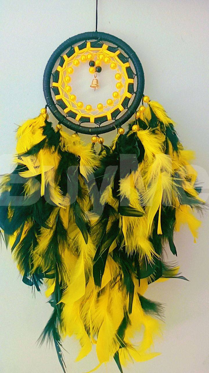 DREAM CATCHER - YELLOW & DARK GREEN - LARGE