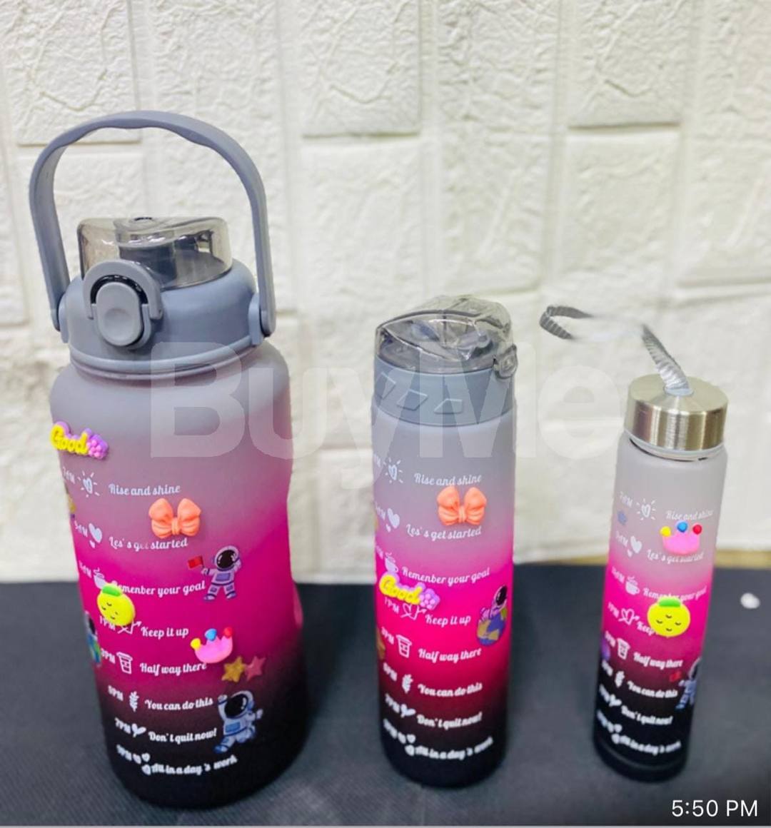 PURPLE AND BLACK MIXED WATER BOTTLE