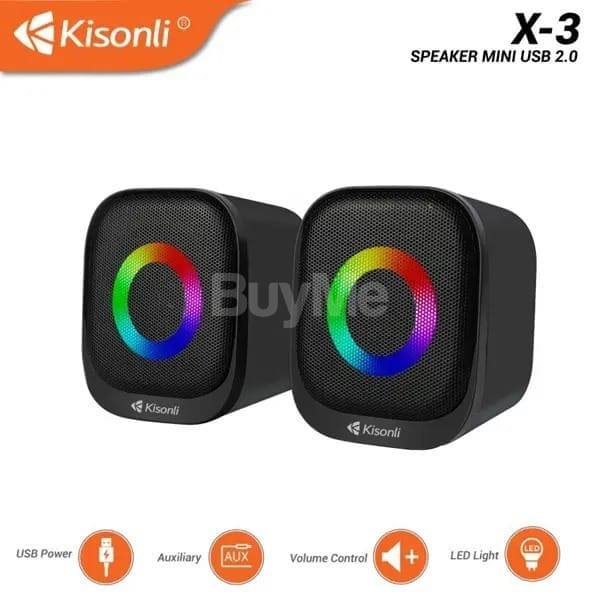 KISONLI X3 USB 2.0 MULTIMEDIA SPEAKER WITH RGB LIGHT (P05298)
