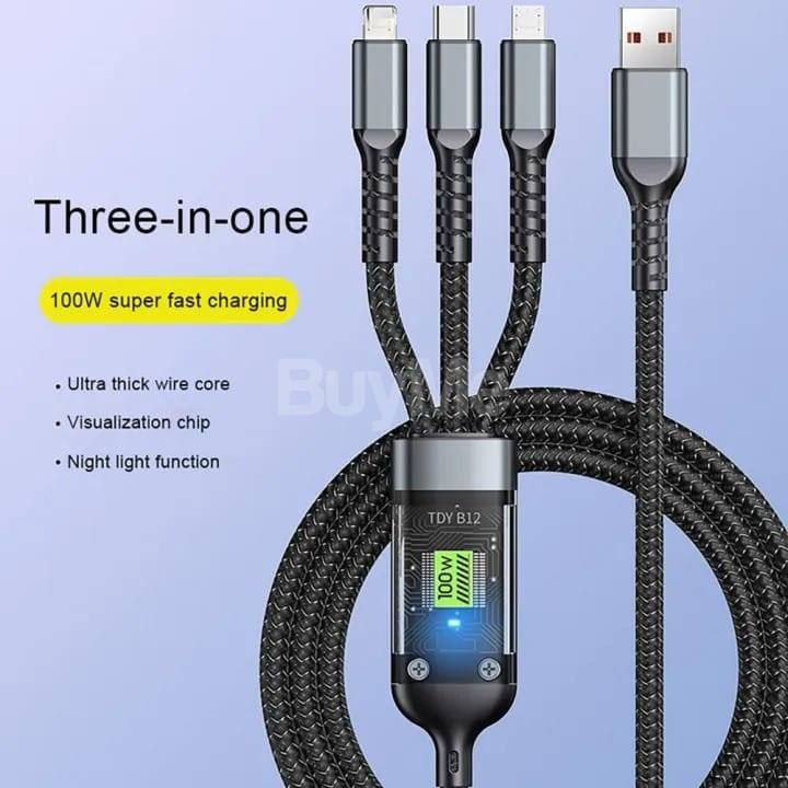 100W 3 IN 1 FAST CHARGING CABLE (P04755)