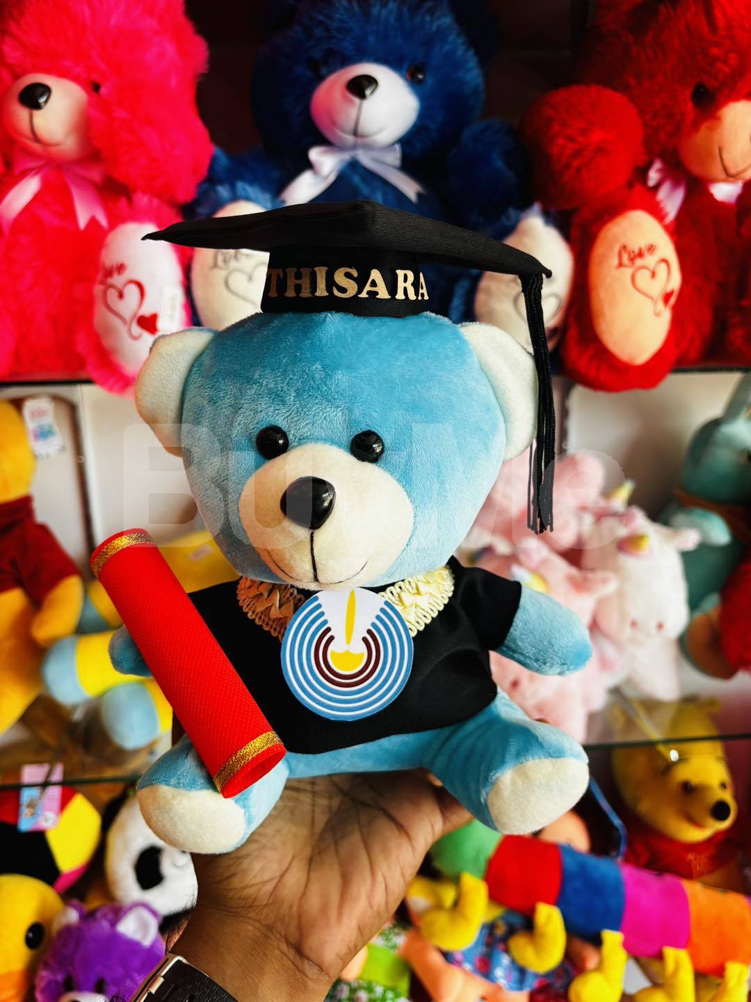 UNIVERSITY CONVOCATION TEDDY BEAR GIFT (24CM) - BLUE