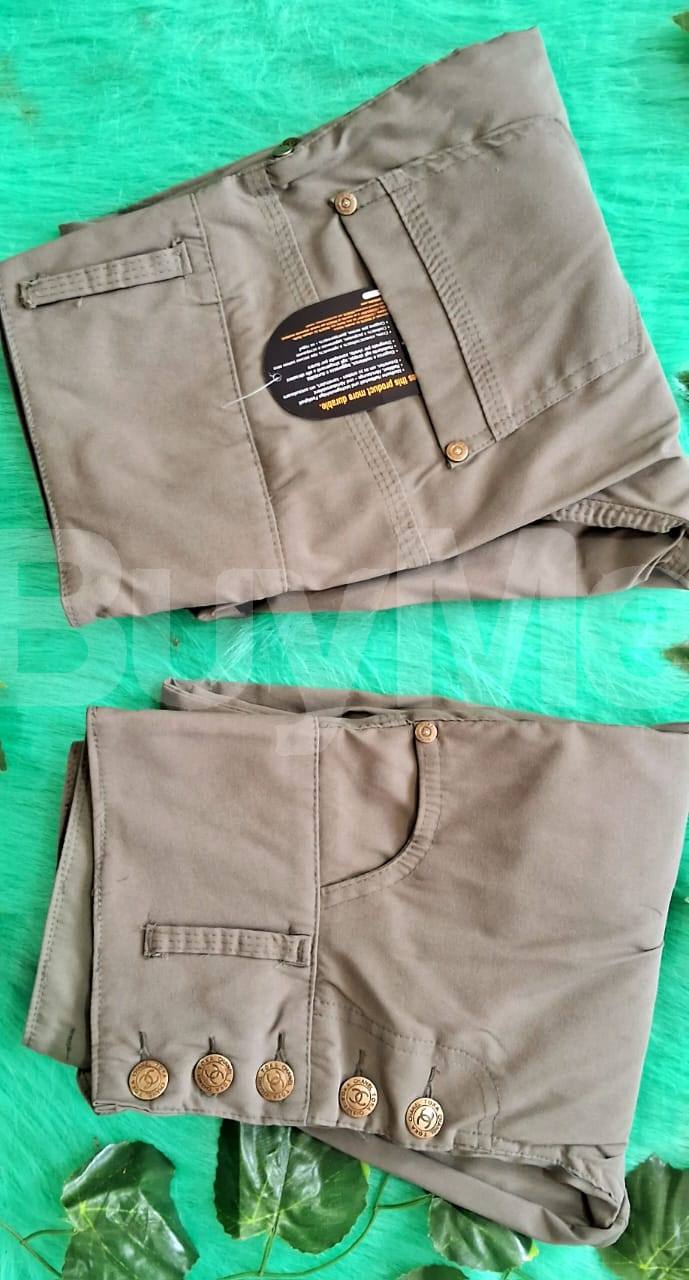 5 BUTTON COTTON TROUSER - BEIGE