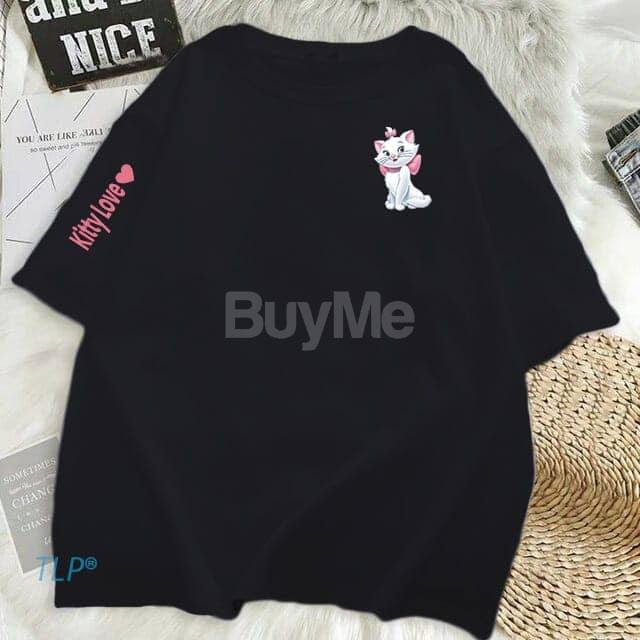 KITTY LOVE BAGGY TSHIRT - BLACK