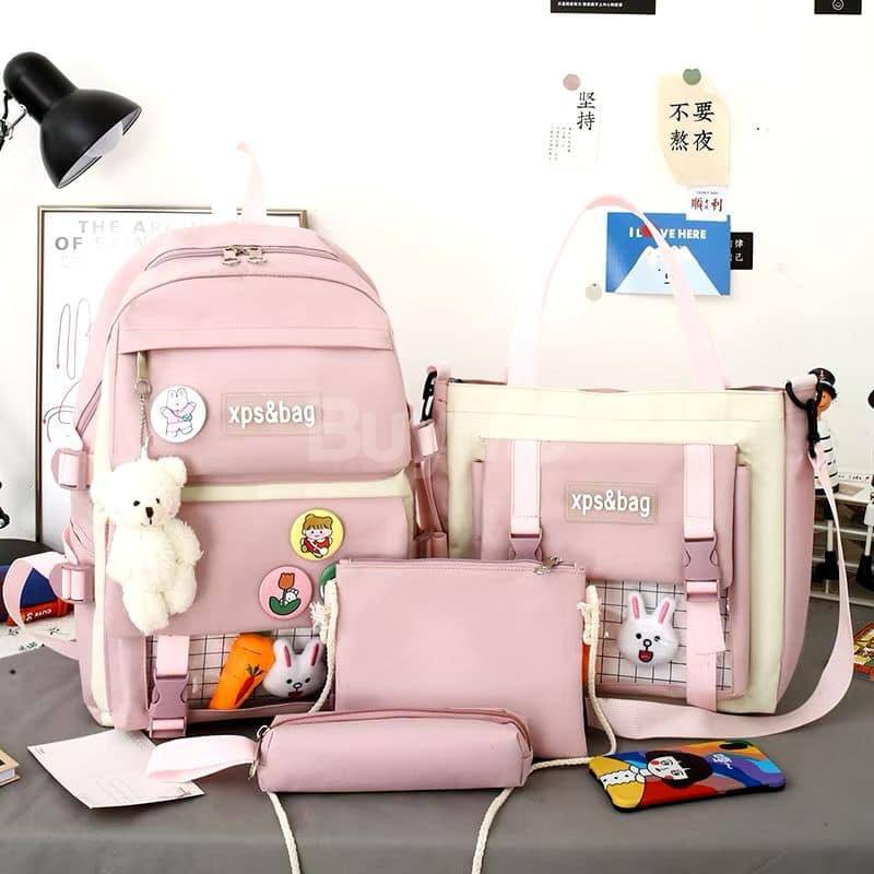 4PCS SET BACKPACK - PINK