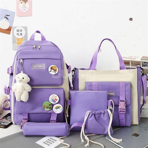 4PCS BAG WITH KEY TAG AND ALL BADGES SHOWN - PURPLE
