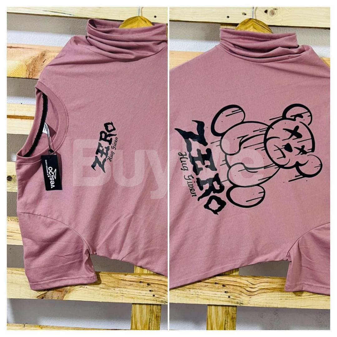 CREW NECK BEAR TSHIRT - PINK
