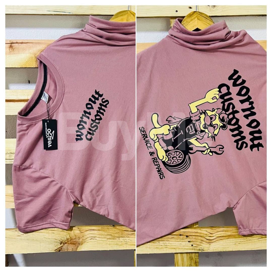 DOUBLE SIDE PRINT CREW NECK TSHIRT - DUL PINK