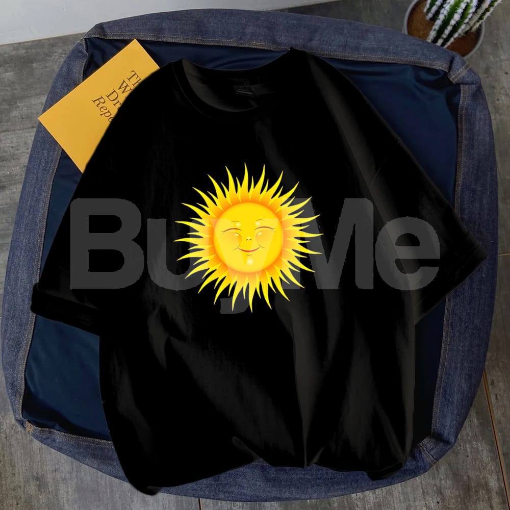 SUN PRINTED BAGGY TSHIRT - BLACK