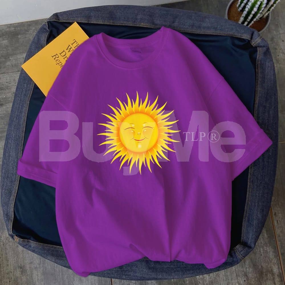 SUN PRINTED BAGGY TSHIRT - PURPLE