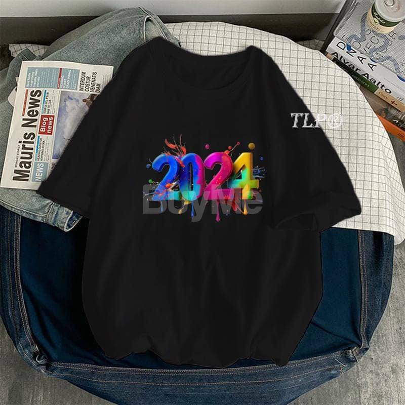 2024 PRINTED BAGGY TSHIRT - BLACK