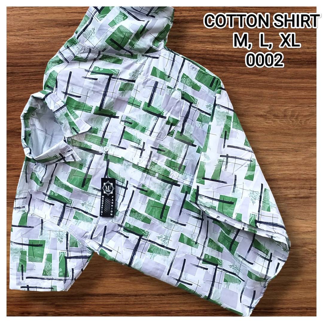 COTTON SHIRT - WHITE MIX GREEN