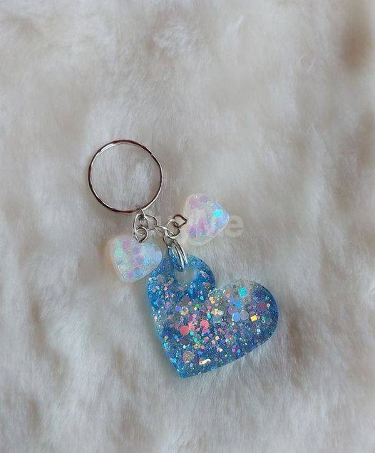 HEART SHAPED RESIN KEY TAG