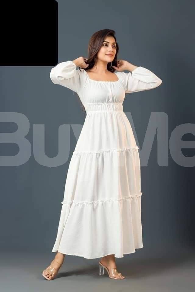 WOMEN'S LONG FROCK - WHITE