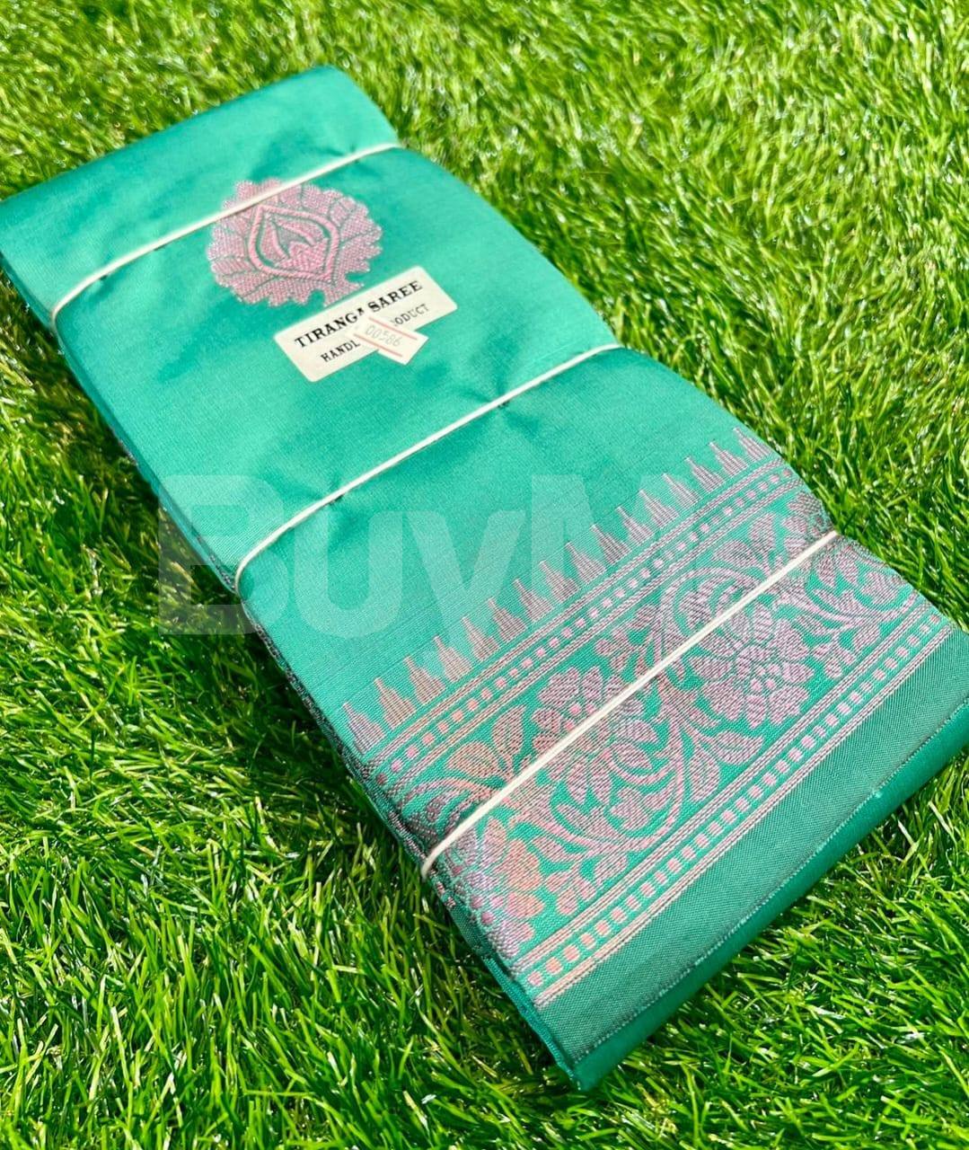 DAZZLING COTTON SAREE - GREEN