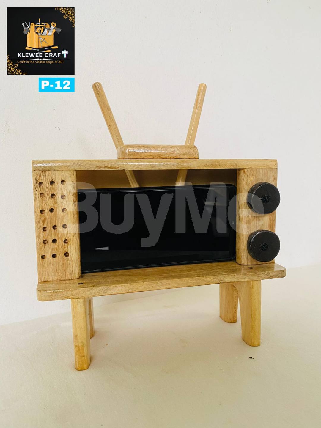 WOODEN PHONE HOLDER - BOX TV
