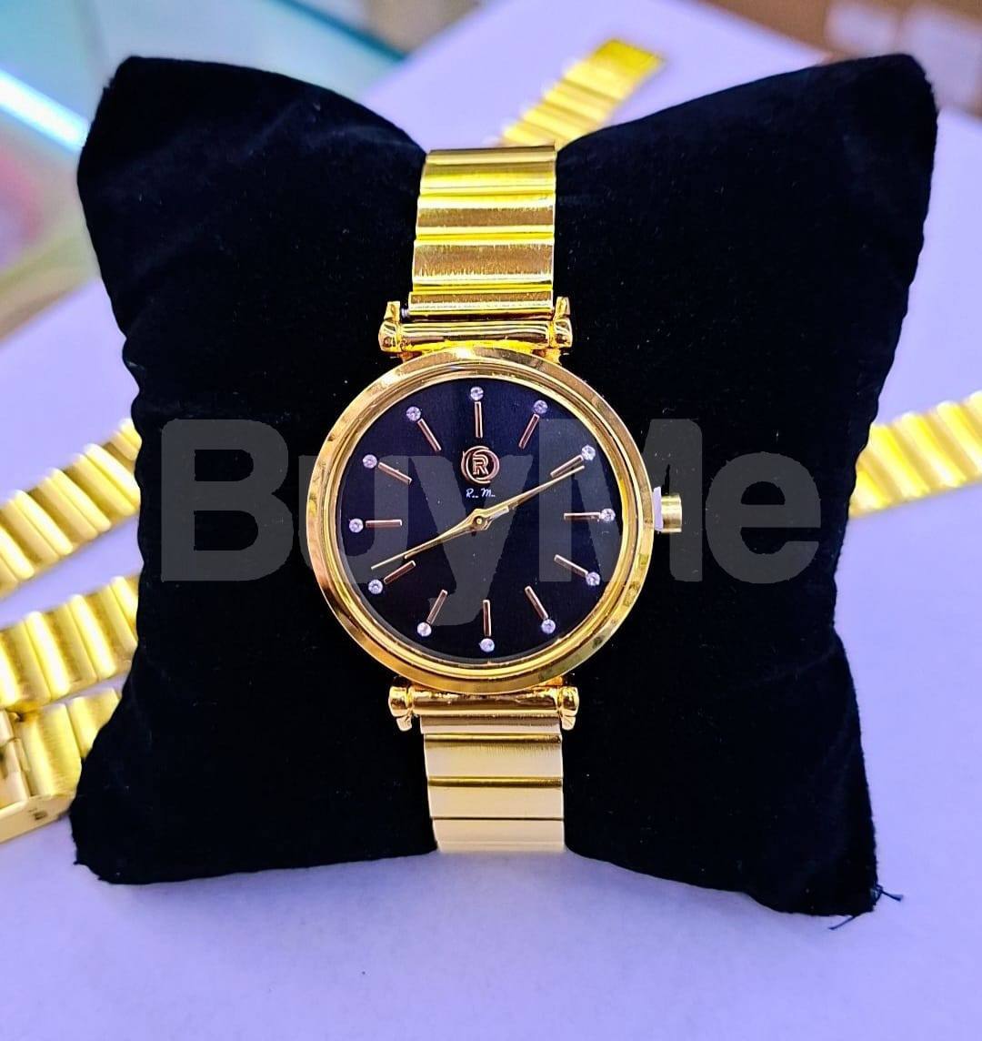 LADIES WATCH - GOLD & BLACK COLOUR