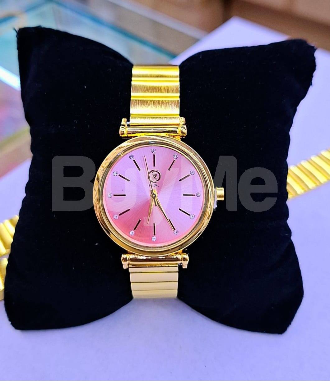 LADIES WATCH - GOLD & PINK COLOUR