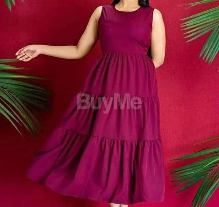 LADIES MAROON LONG FROCK