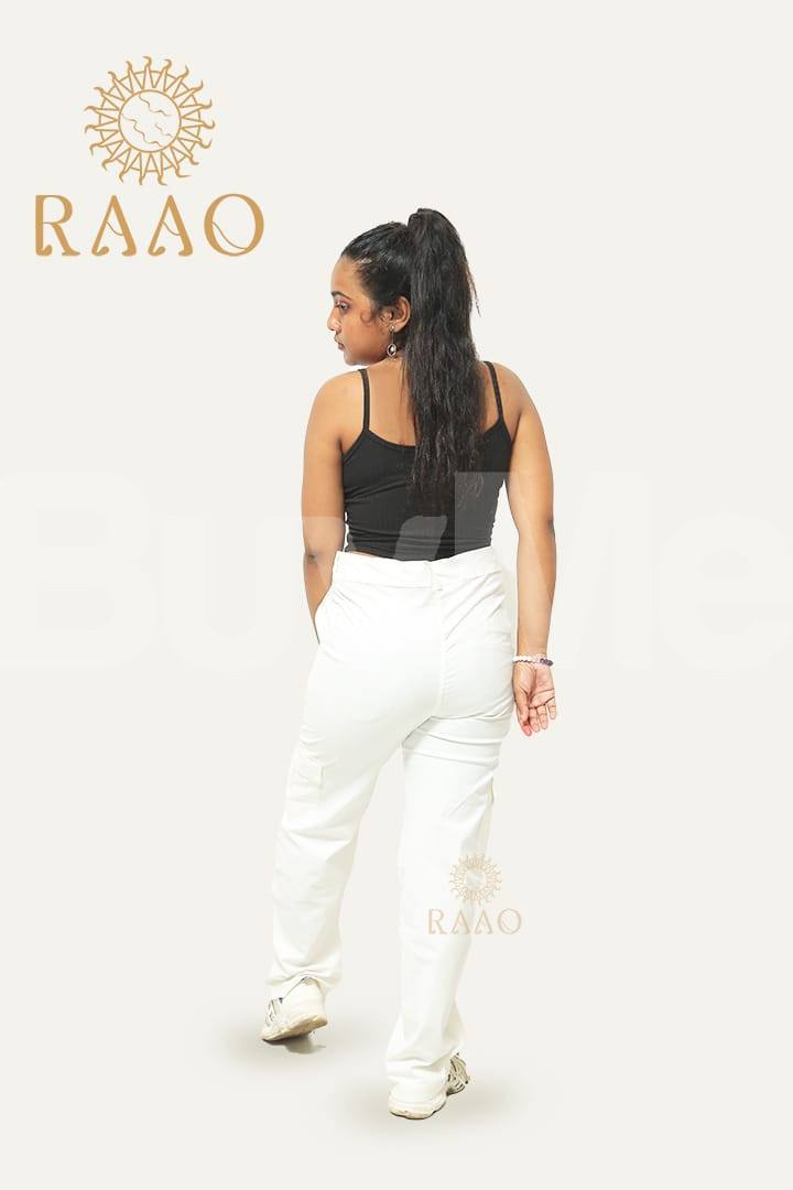 TWILL COTTON PANT - WHITE