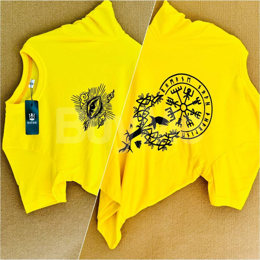 FRONT & BACK PRINT TSHIRT - YELLOW