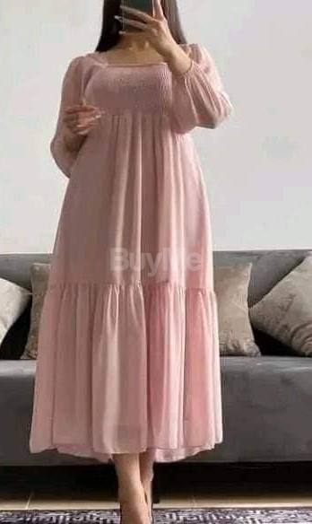 FULLSLEEVE LONG FROCK - PINK