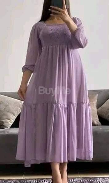 FULLSLEEVE LONG FROCK - PURPLE