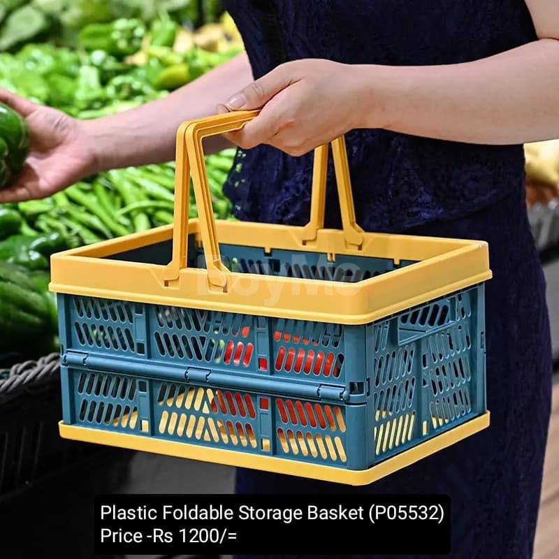 PLASTIC FOLDABLE STORAGE BASKET