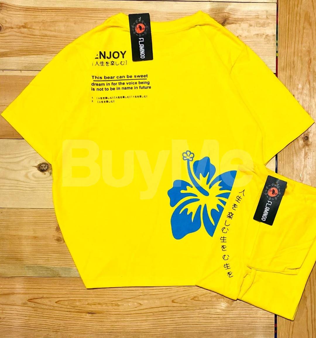 PRINTED BAGGY T SHIRT - YELLOW