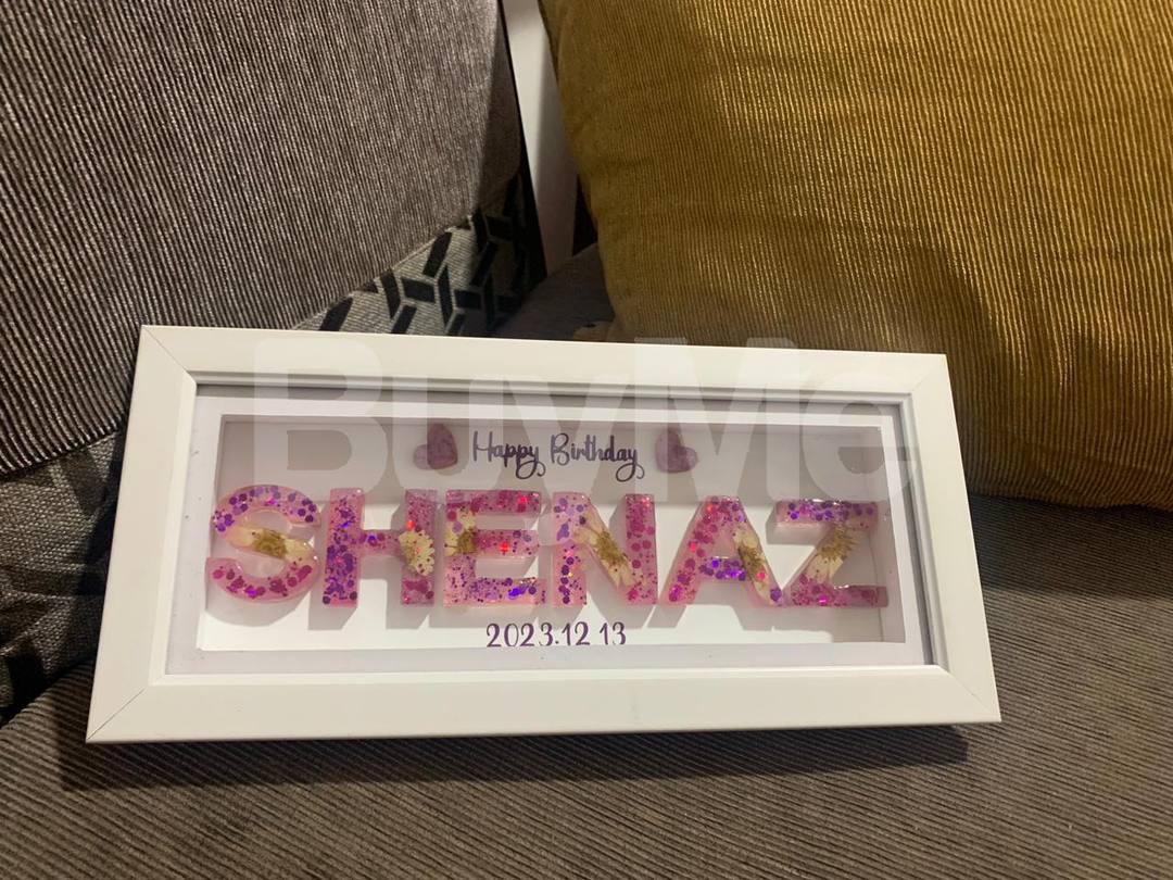 RESIN NAME OR DATE SHADOW BOX - WITHOUT LIGHT