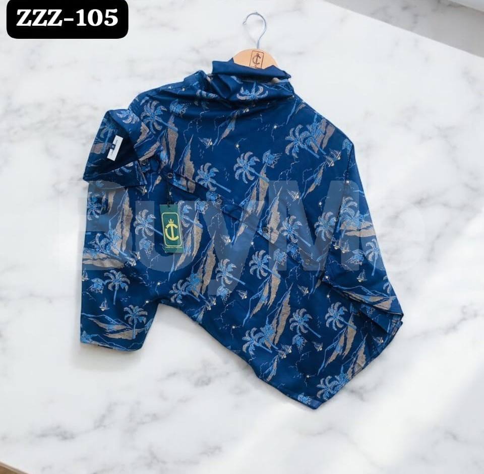 HAWAIN SHIRT HALF SLEEVE - BLUE
