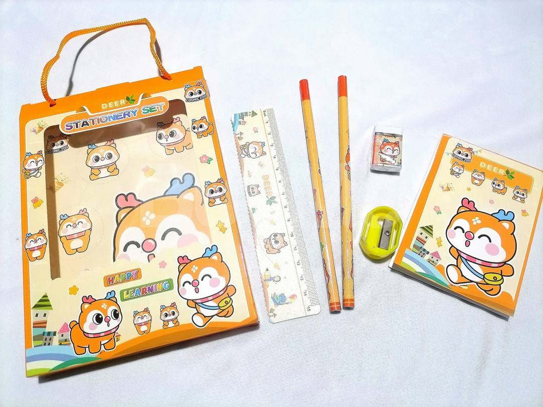 STATIONERY SET 6 IN 1 PACK - DEER THEME