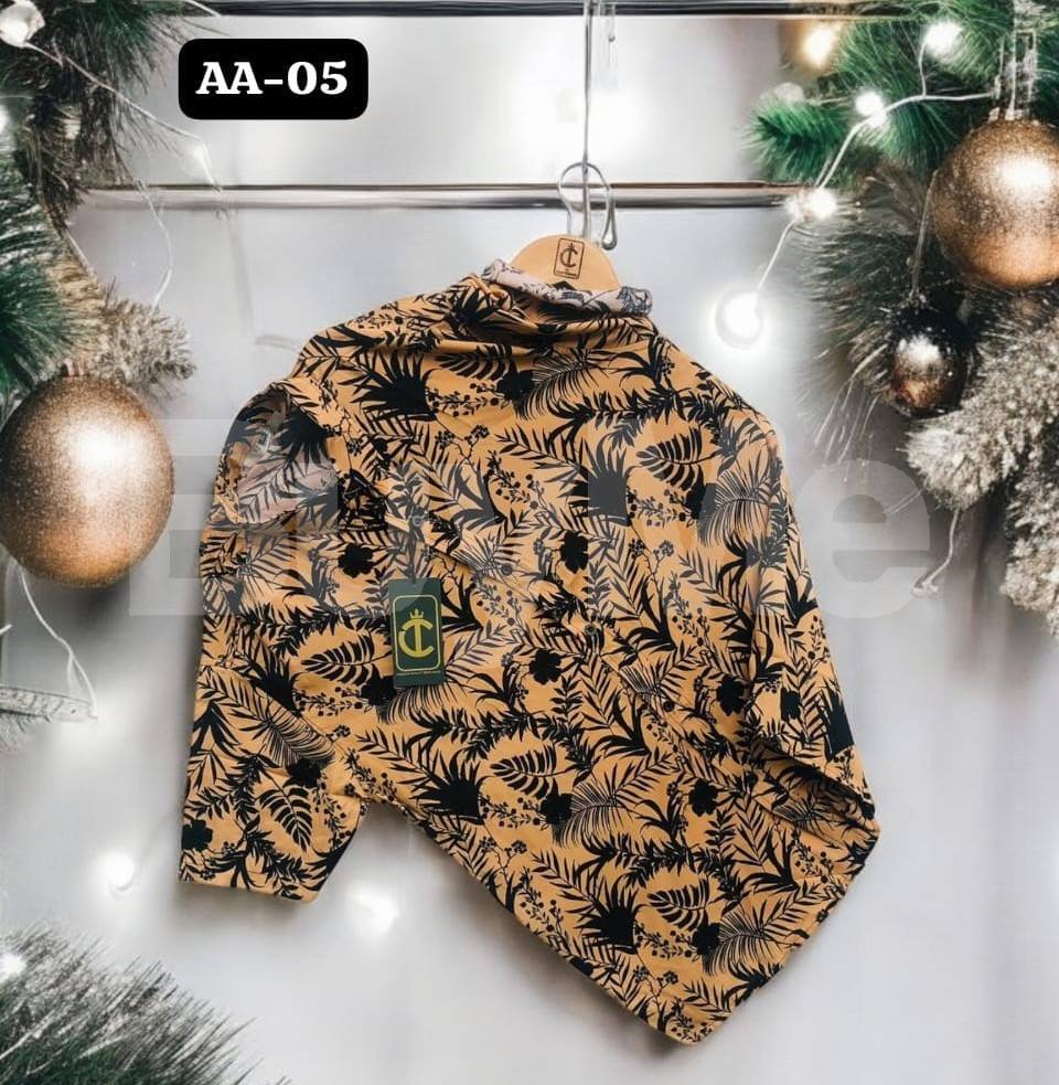 MENS HAWAIN SHIRT - BROWN & BLACK MIX