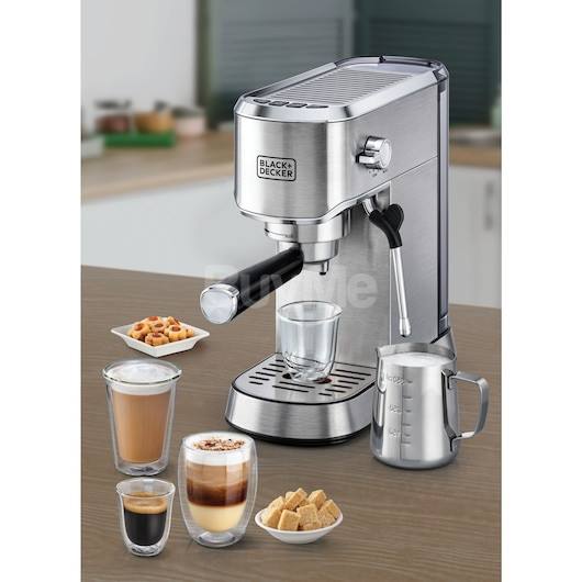 BLACK & DECKER 15-BAR ESPRESSO COFFEE MACHINE WITH MILK FROTHIER