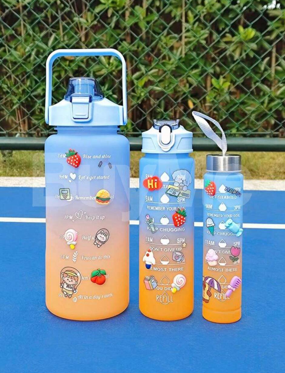 3 IN 1 BOTTLE - ORANGE & LIGHT BLUE MIX