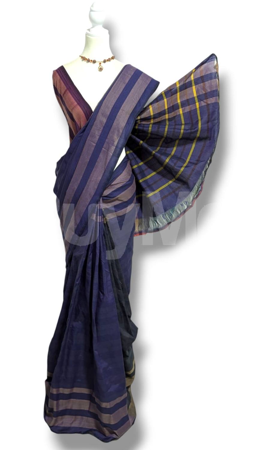 COTTON POLYESTER MIXED HANDLOOM SAREE