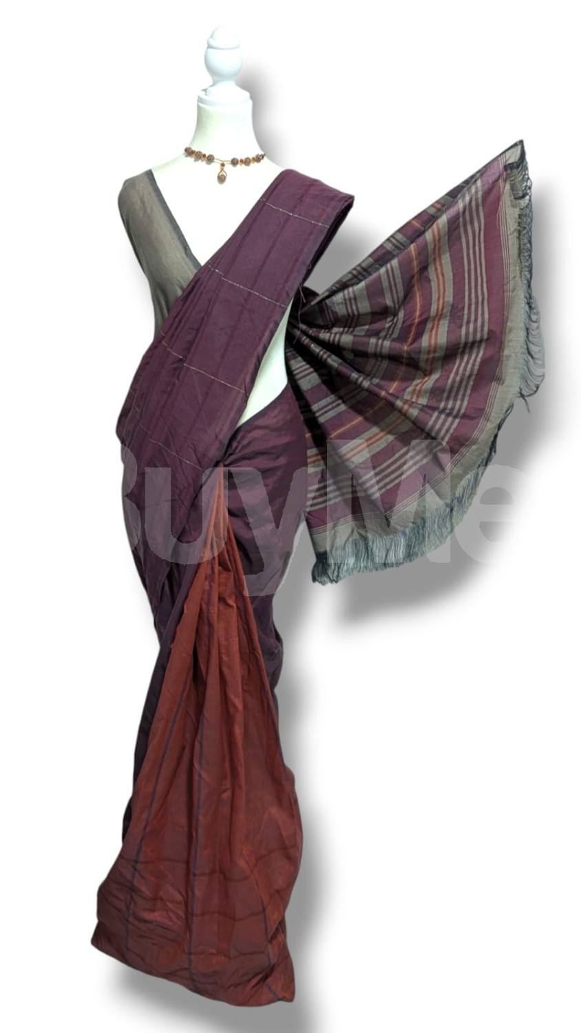 COTTON POLYESTER MIXED HANDLOOM SAREE