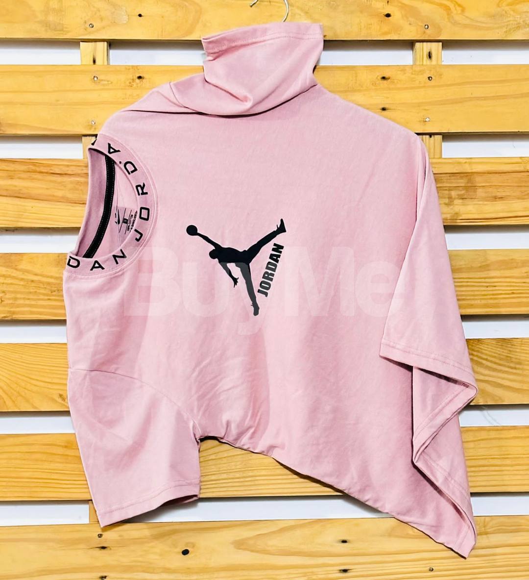 RIB PRINT CREW NECK TSHIRT - PINK