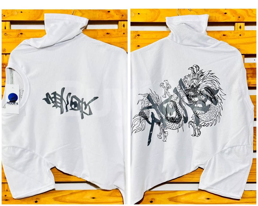 DOUBLE SIDE PRINT CREW NECK TSHIRT- WHITE COLOUR
