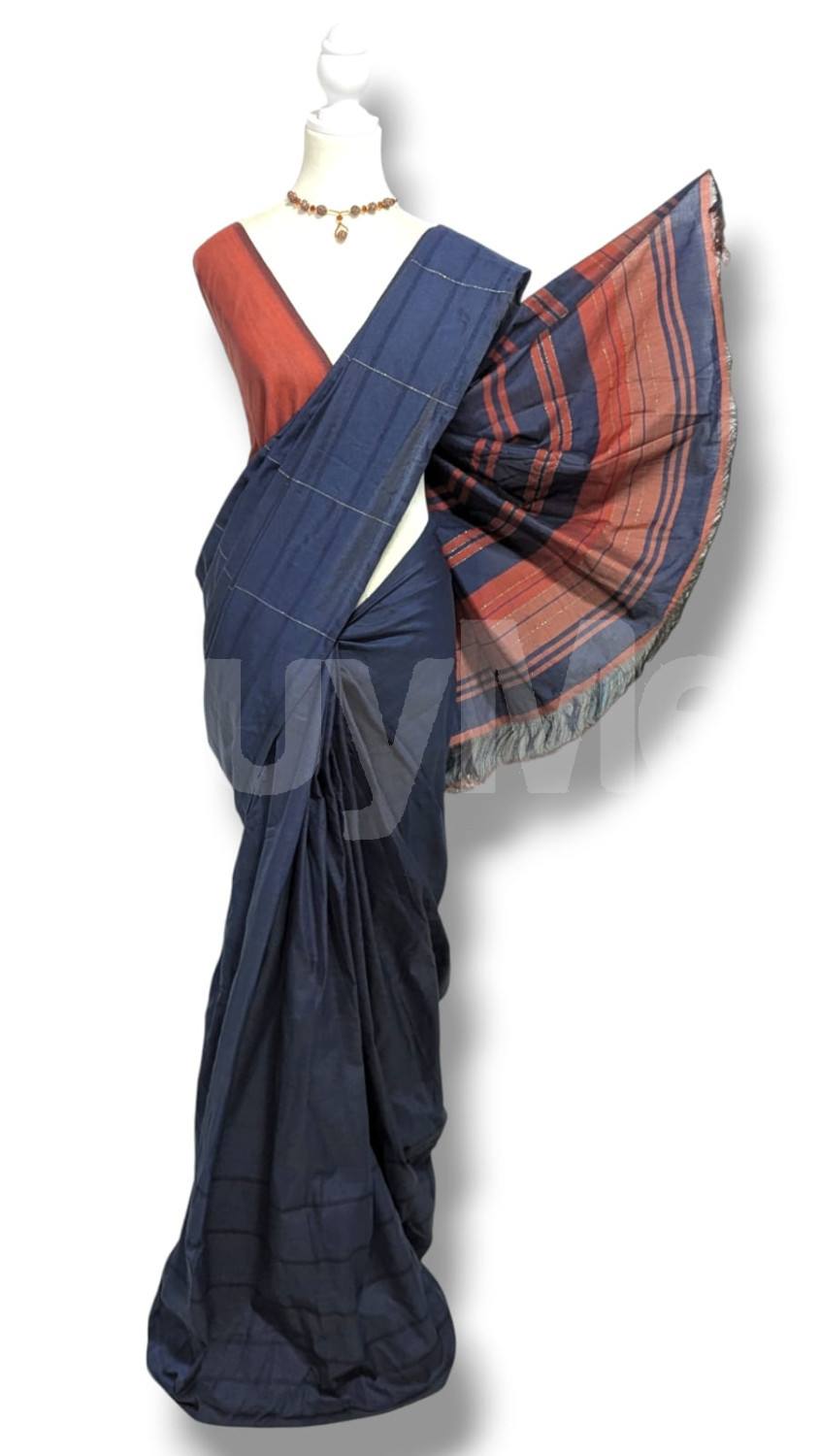 COTTON POLYESTER MIXED HANDLOOM SAREE