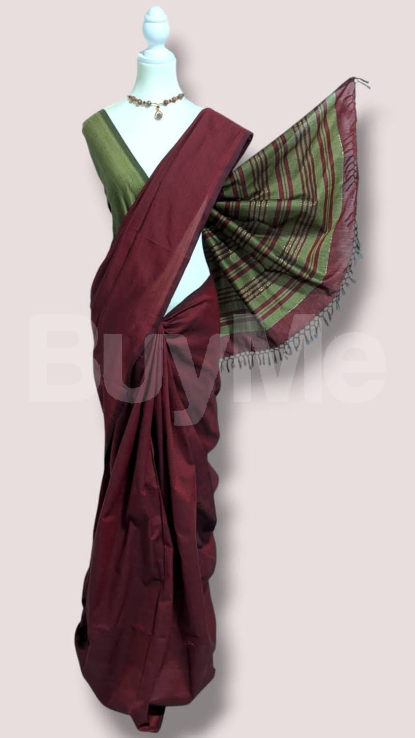 COTTON POLYESTER MIXED HANDLOOM SAREE